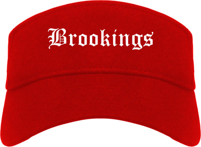 Brookings Oregon OR Old English Mens Visor Cap Hat Red