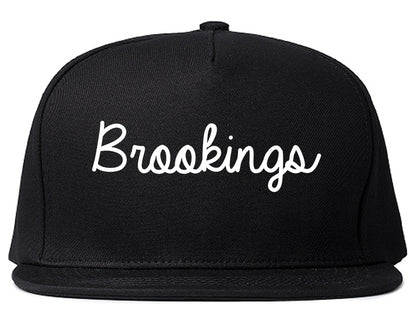 Brookings South Dakota SD Script Mens Snapback Hat Black