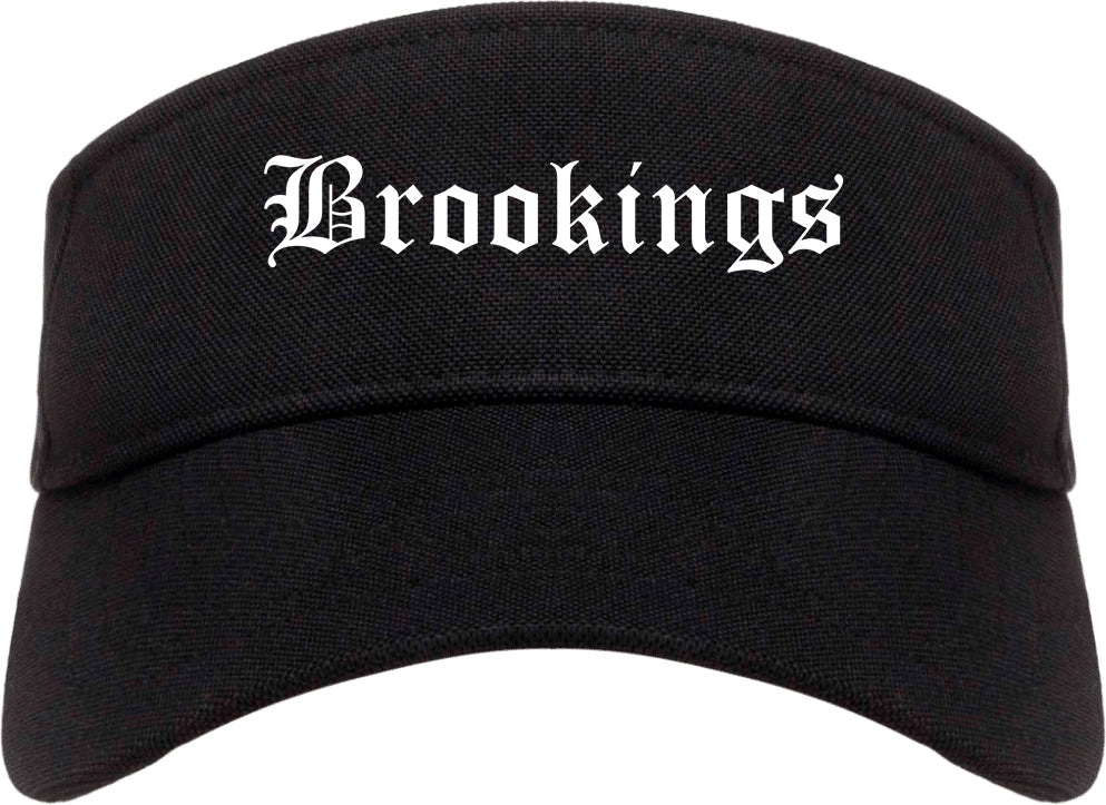 Brookings South Dakota SD Old English Mens Visor Cap Hat Black
