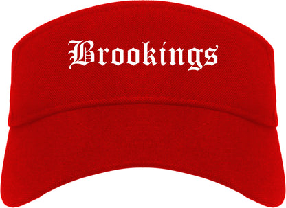 Brookings South Dakota SD Old English Mens Visor Cap Hat Red