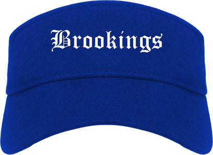 Brookings South Dakota SD Old English Mens Visor Cap Hat Royal Blue