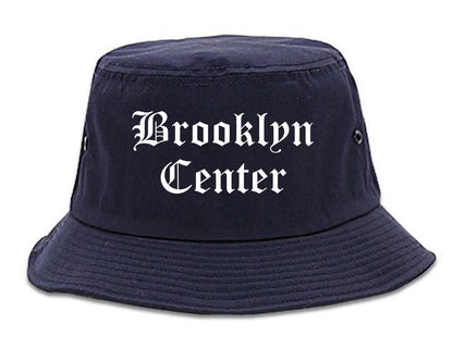 Brooklyn Center Minnesota MN Old English Mens Bucket Hat Navy Blue