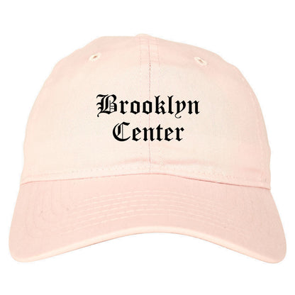 Brooklyn Center Minnesota MN Old English Mens Dad Hat Baseball Cap Pink