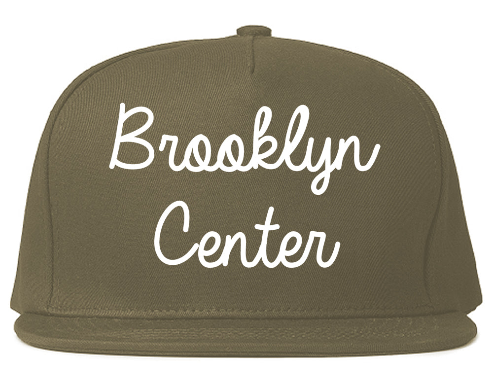 Brooklyn Center Minnesota MN Script Mens Snapback Hat Grey