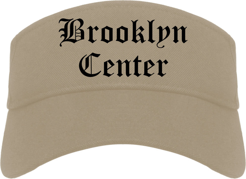 Brooklyn Center Minnesota MN Old English Mens Visor Cap Hat Khaki