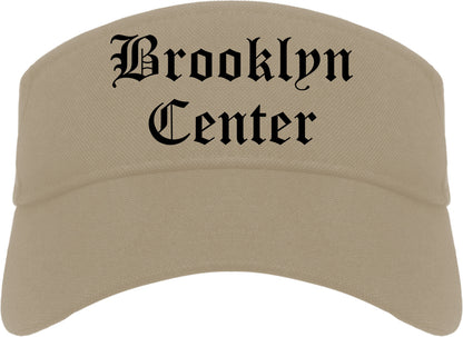 Brooklyn Center Minnesota MN Old English Mens Visor Cap Hat Khaki