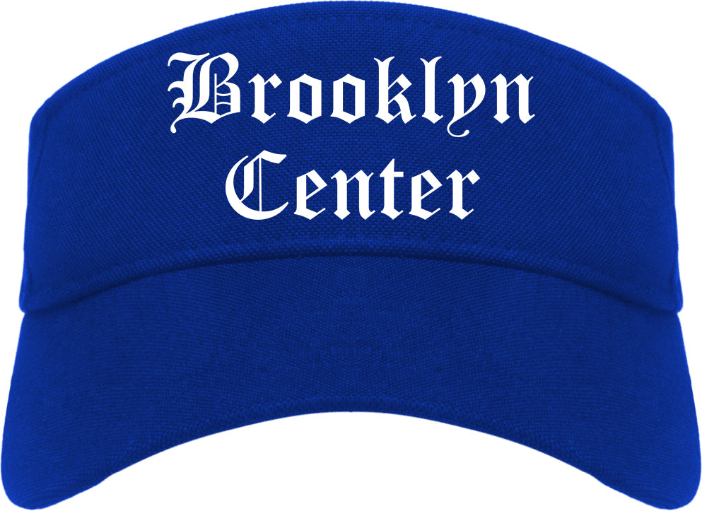 Brooklyn Center Minnesota MN Old English Mens Visor Cap Hat Royal Blue