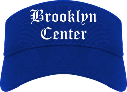Brooklyn Center Minnesota MN Old English Mens Visor Cap Hat Royal Blue