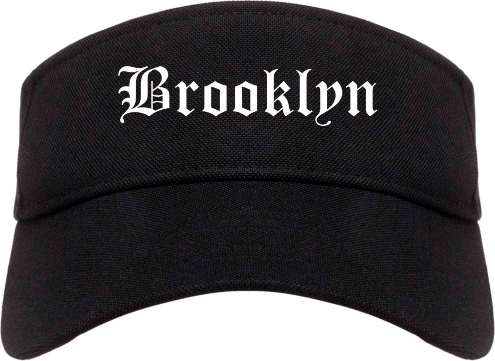 Brooklyn Ohio OH Old English Mens Visor Cap Hat Black