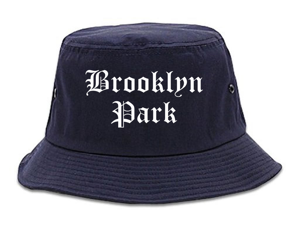 Brooklyn Park Minnesota MN Old English Mens Bucket Hat Navy Blue