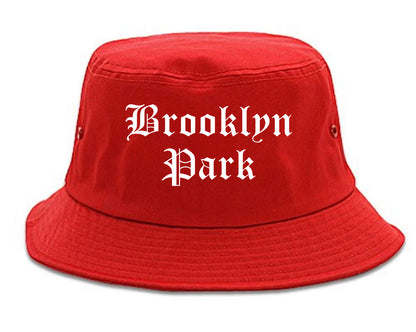 Brooklyn Park Minnesota MN Old English Mens Bucket Hat Red