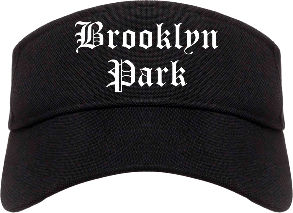 Brooklyn Park Minnesota MN Old English Mens Visor Cap Hat Black