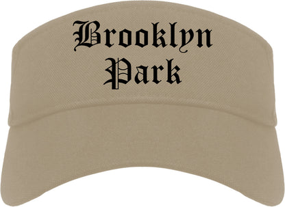 Brooklyn Park Minnesota MN Old English Mens Visor Cap Hat Khaki