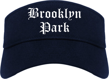 Brooklyn Park Minnesota MN Old English Mens Visor Cap Hat Navy Blue