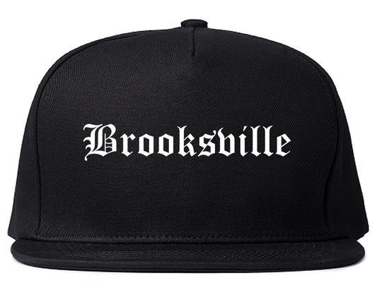 Brooksville Florida FL Old English Mens Snapback Hat Black