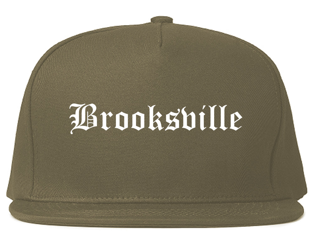 Brooksville Florida FL Old English Mens Snapback Hat Grey