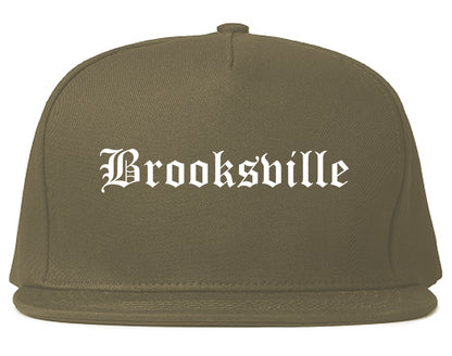 Brooksville Florida FL Old English Mens Snapback Hat Grey