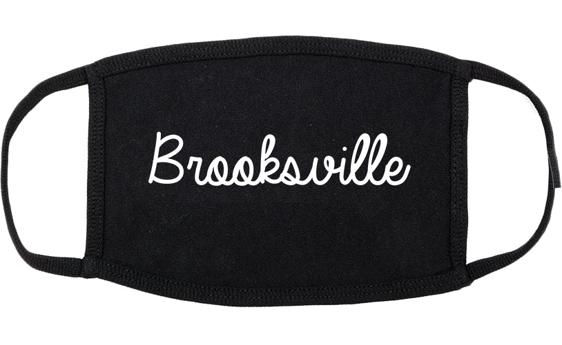 Brooksville Florida FL Script Cotton Face Mask Black