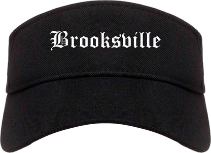 Brooksville Florida FL Old English Mens Visor Cap Hat Black