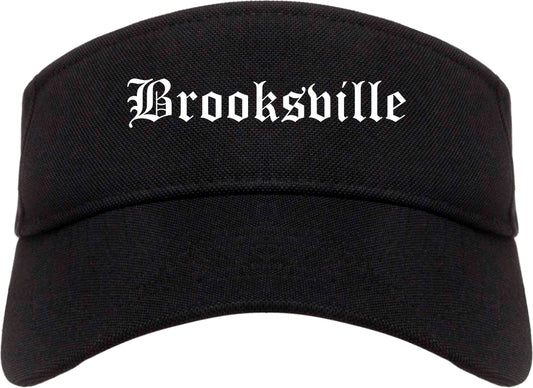 Brooksville Florida FL Old English Mens Visor Cap Hat Black