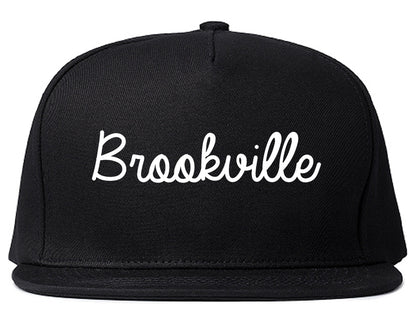 Brookville Ohio OH Script Mens Snapback Hat Black