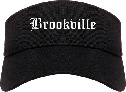 Brookville Ohio OH Old English Mens Visor Cap Hat Black