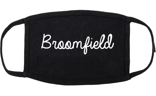 Broomfield Colorado CO Script Cotton Face Mask Black
