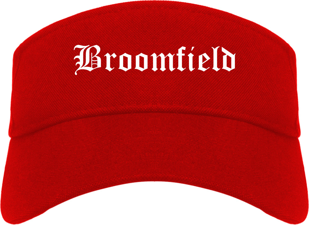 Broomfield Colorado CO Old English Mens Visor Cap Hat Red