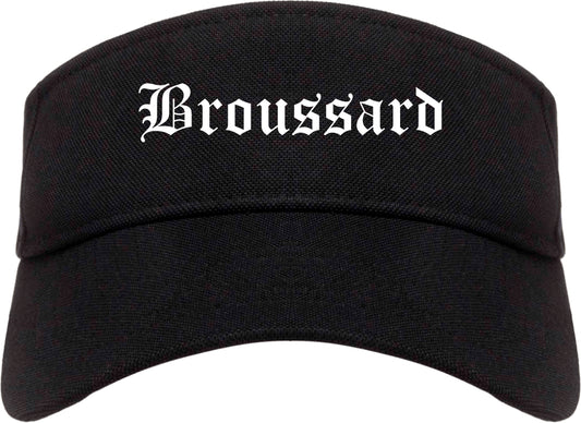 Broussard Louisiana LA Old English Mens Visor Cap Hat Black