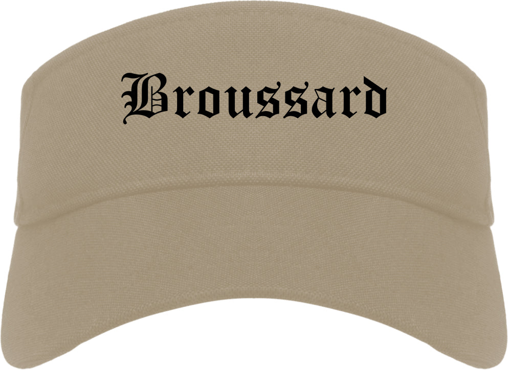 Broussard Louisiana LA Old English Mens Visor Cap Hat Khaki