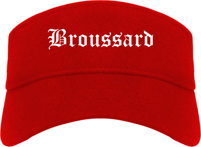 Broussard Louisiana LA Old English Mens Visor Cap Hat Red