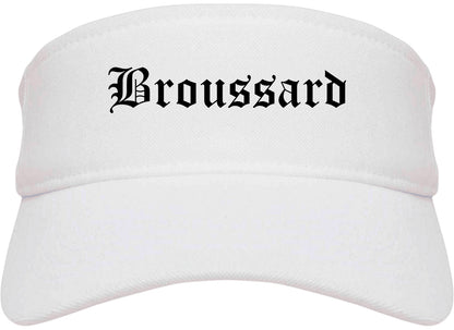 Broussard Louisiana LA Old English Mens Visor Cap Hat White
