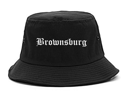 Brownsburg Indiana IN Old English Mens Bucket Hat Black