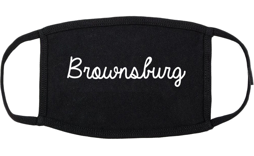 Brownsburg Indiana IN Script Cotton Face Mask Black