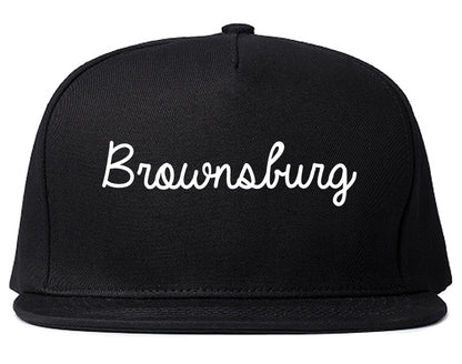 Brownsburg Indiana IN Script Mens Snapback Hat Black