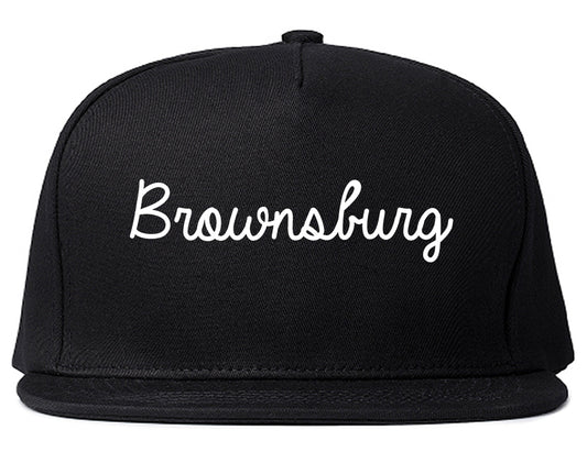 Brownsburg Indiana IN Script Mens Snapback Hat Black