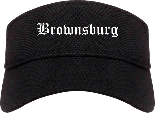 Brownsburg Indiana IN Old English Mens Visor Cap Hat Black