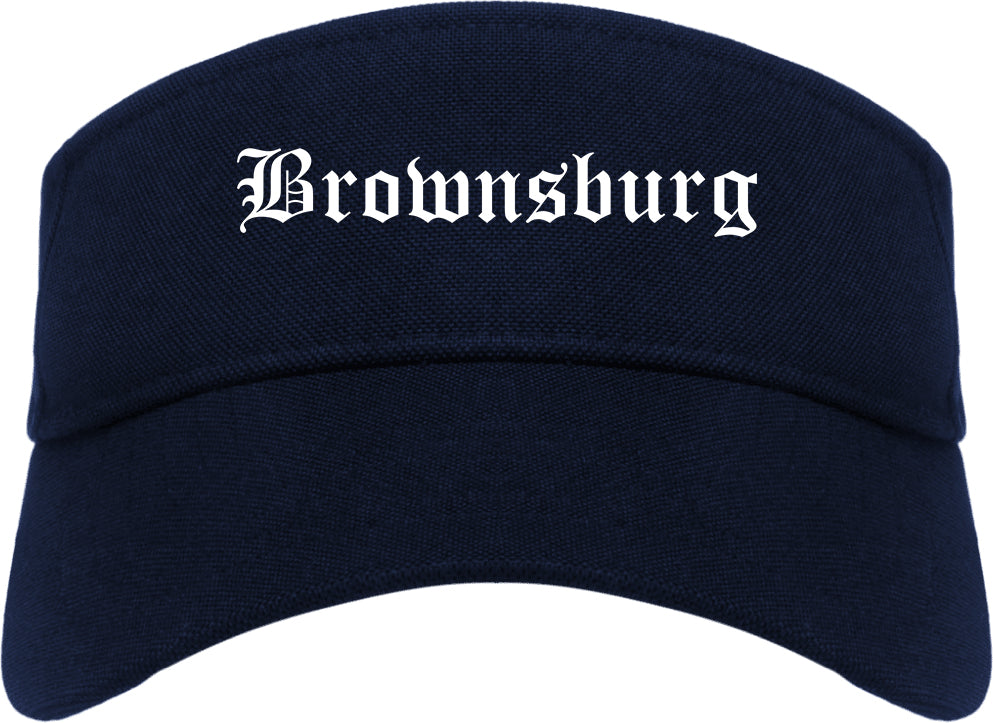Brownsburg Indiana IN Old English Mens Visor Cap Hat Navy Blue