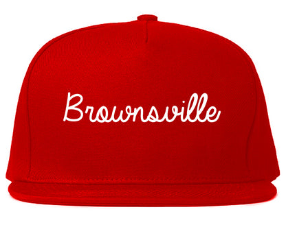 Brownsville Tennessee TN Script Mens Snapback Hat Red