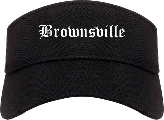 Brownsville Tennessee TN Old English Mens Visor Cap Hat Black