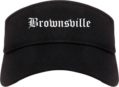 Brownsville Texas TX Old English Mens Visor Cap Hat Black