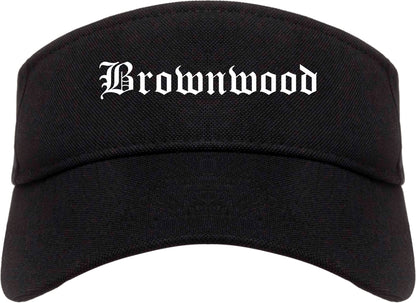 Brownwood Texas TX Old English Mens Visor Cap Hat Black