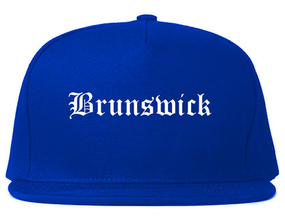 Brunswick Georgia GA Old English Mens Snapback Hat Royal Blue