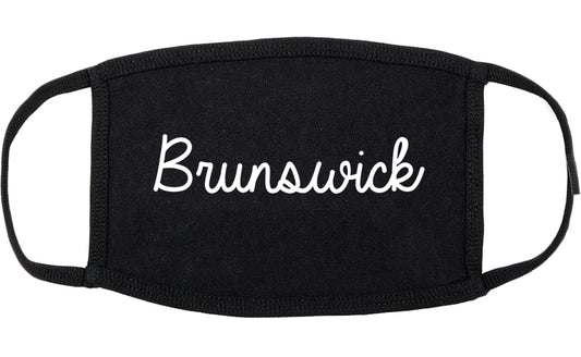 Brunswick Georgia GA Script Cotton Face Mask Black