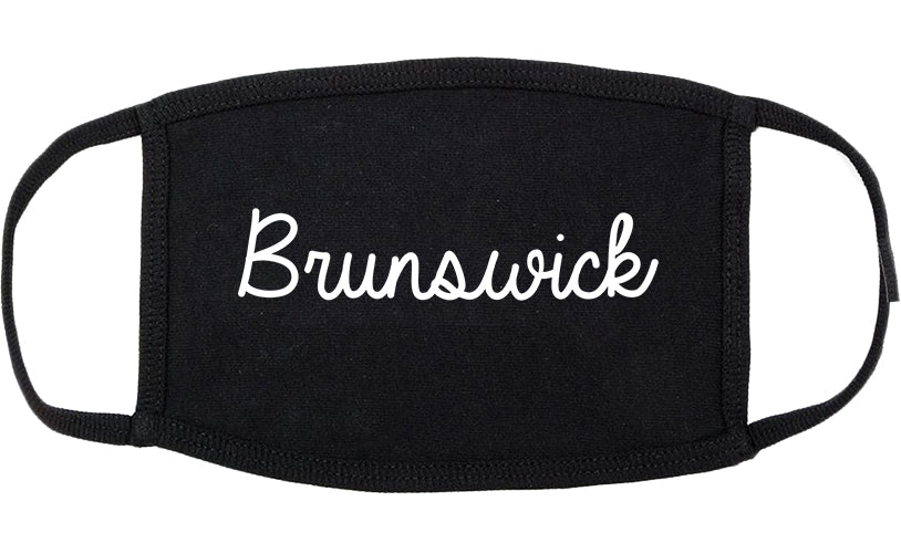Brunswick Maryland MD Script Cotton Face Mask Black