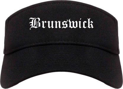 Brunswick Maryland MD Old English Mens Visor Cap Hat Black