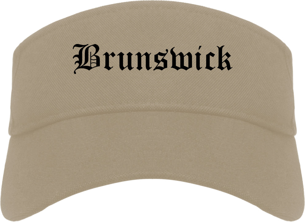 Brunswick Maryland MD Old English Mens Visor Cap Hat Khaki