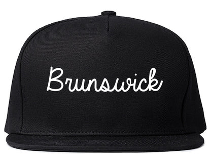 Brunswick Ohio OH Script Mens Snapback Hat Black