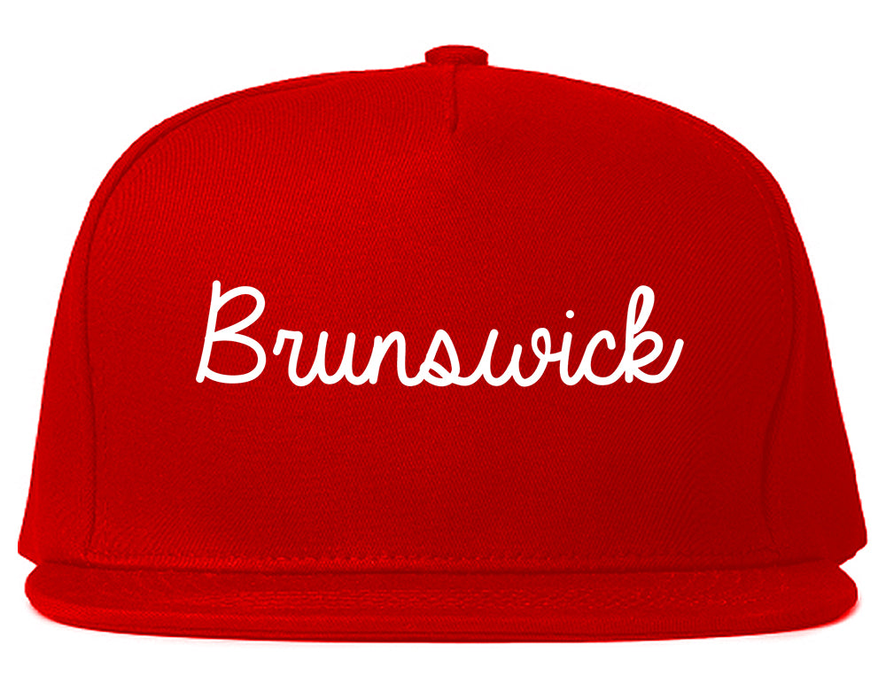 Brunswick Ohio OH Script Mens Snapback Hat Red