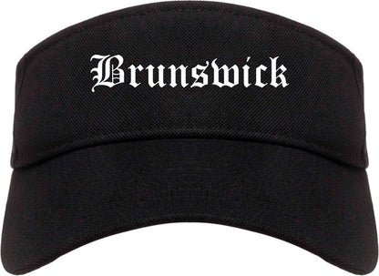 Brunswick Ohio OH Old English Mens Visor Cap Hat Black